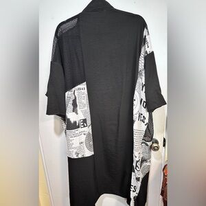 Kate Hewko Newsprint and Mesh Kimono